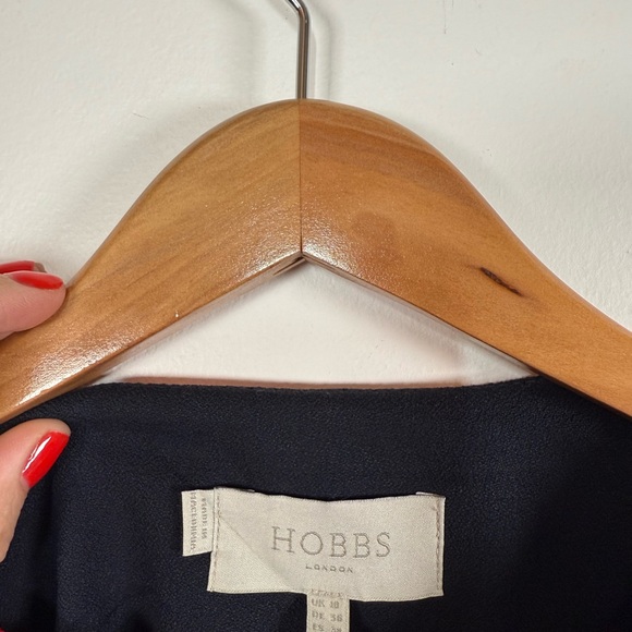 Hobbs London Annabel Cropped Jacket in Navy Red - Picture 3 of 6